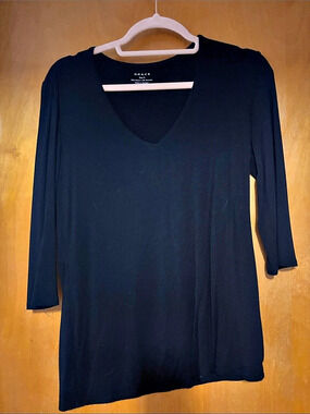 MIRAE Black V-Neck Long Sleeve Tunic